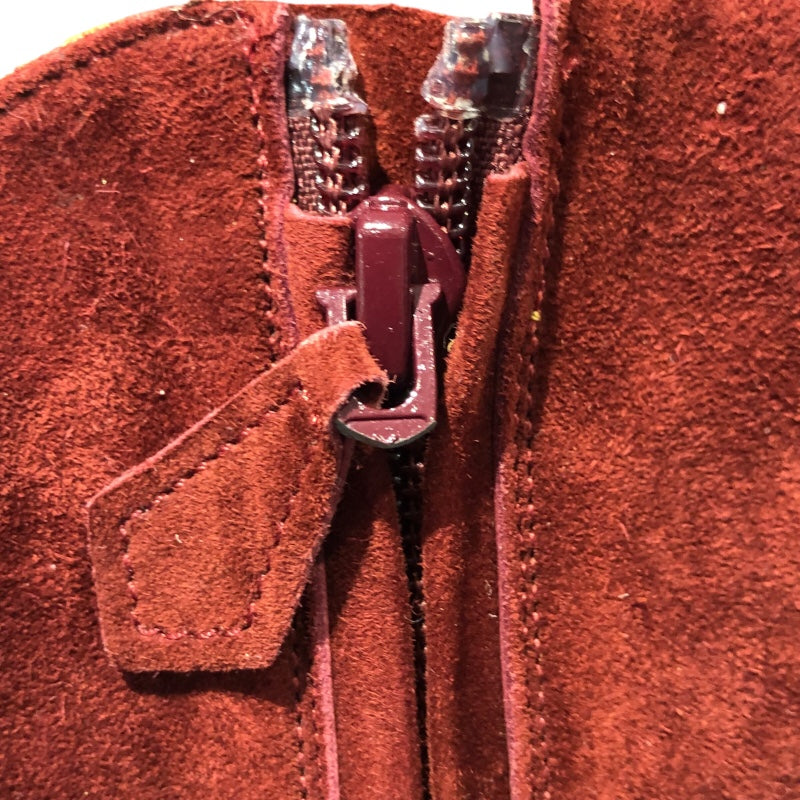 エルメス HERMES Hロゴパンチングスエードショートブーツ ブラウンレッド スエード レディース ブーツ