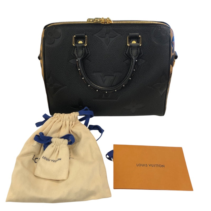 ルイ・ヴィトン LOUIS VUITTON スピーディバンドリエール25 M58524 ブラックｘレオパード柄 モノグラムアンプラント レディース ハンドバッグ