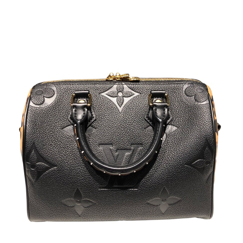 ルイ・ヴィトン LOUIS VUITTON スピーディバンドリエール25 M58524 ブラックｘレオパード柄 モノグラムアンプラント レディース ハンドバッグ