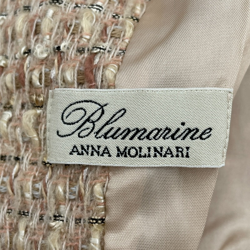 アンナモリナーリ ANNA MOLINARI ファートリムツイードジャケット ベージュ ツイード レディース その他アウター
