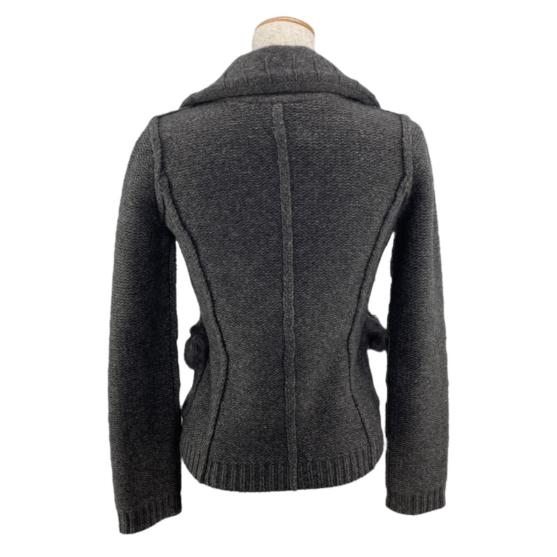 エンポリオ・アルマーニ EMPORIO ARMANI ウールニットジャケット グレー ウール レディース その他アウター