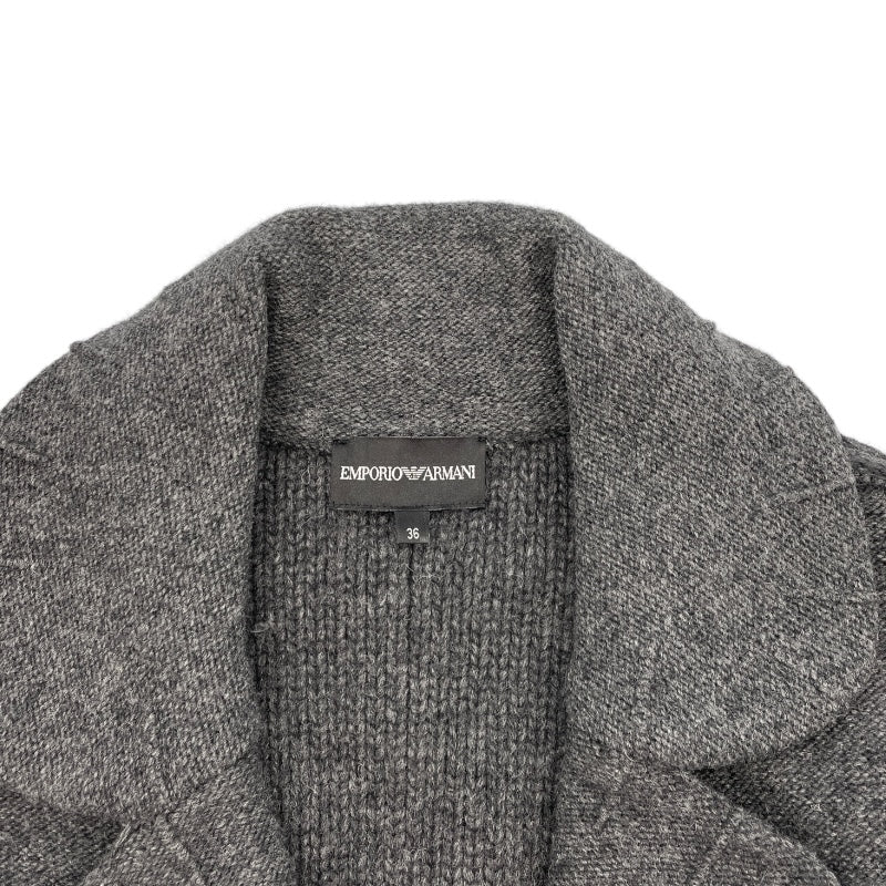 エンポリオ・アルマーニ EMPORIO ARMANI ウールニットジャケット グレー ウール レディース その他アウター