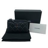 シャネル CHANEL ココマーク　マトラッセフラグメントケース AP3630  ブラック　GD金具 ラム レディース カードケース