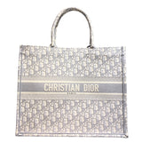 クリスチャン・ディオール Christian Dior ブックトートラージ ライトグレー キャンバス レディース ハンドバッグ