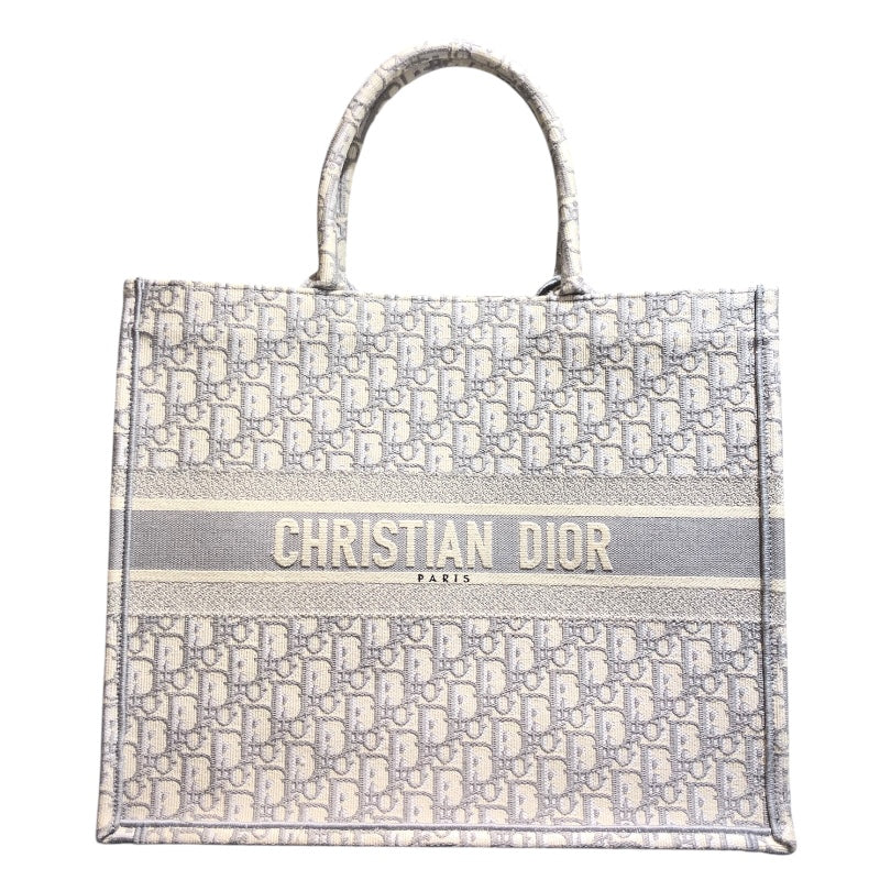 クリスチャン・ディオール Christian Dior ブックトートラージ ライトグレー キャンバス レディース ハンドバッグ