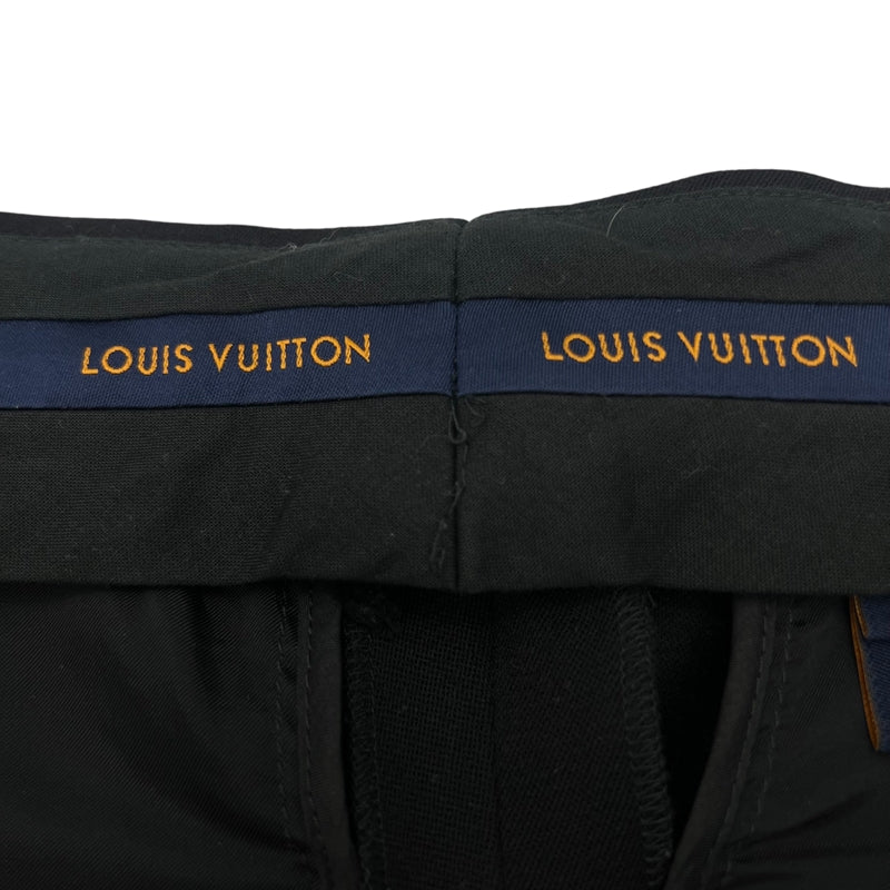 ルイ・ヴィトン LOUIS VUITTON モノグラム ベルテッドトラウザーパンツ ブラック 38 表地:ウール/ポリウレタン 裏地:レーヨン/キュプラ レディース その他ボトムス