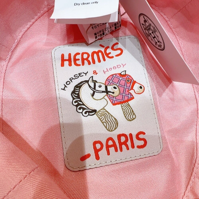 エルメス HERMES カルヴィ・シーシェル　バケットハット ピンク　シルバー金具 コットン レディース その他ファッション雑貨