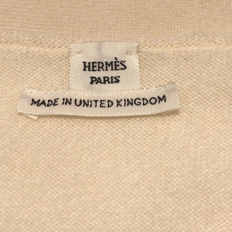 エルメス HERMES カシミアカーディガン 4E2701D1 クリーム カシミア レディース カーディガン