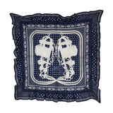 エルメス HERMES カレ70 フリル  BRIDES de GALA BANDANA A POIS ネイビー×ホワイト シルク レディース スカーフ