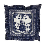 エルメス HERMES カレ70 フリル  BRIDES de GALA BANDANA A POIS ネイビー×ホワイト シルク レディース スカーフ