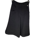 シャネル CHANEL ツイードガウチョパンツ P54700 ブラック ウール レディース パンツ