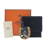 エルメス HERMES ポルトポヌールチャーム D刻 ブラック　SV金具 レザー/メタル レディース キーホルダー