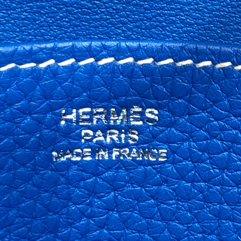 エルメス HERMES アルザン31 X刻 ブルーイドラ　シルバー金具 トリヨン レディース ハンドバッグ