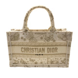 クリスチャン・ディオール Christian Dior ブックトートミニ 50-MA-1203 ホワイト　ゴールド金具  キャンバス蝶柄 レディース トートバッグ