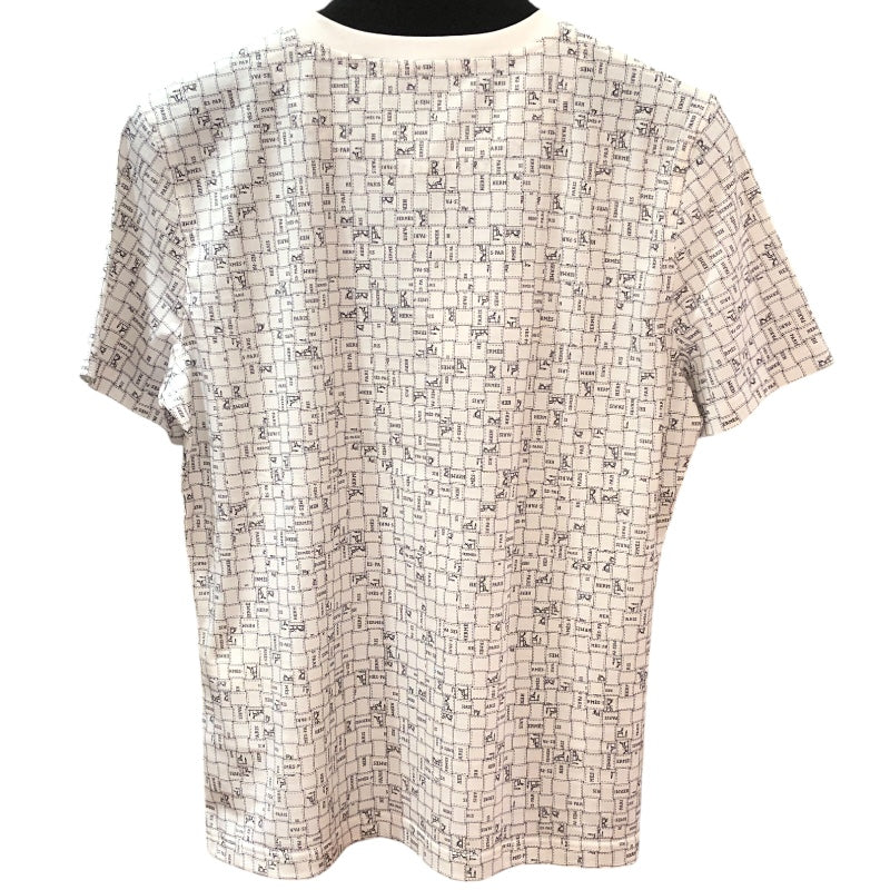 エルメス HERMES ボルデュックチェックマイクロTシャツ 5E4645DK ホワイト コットン レディース 半袖Ｔシャツ