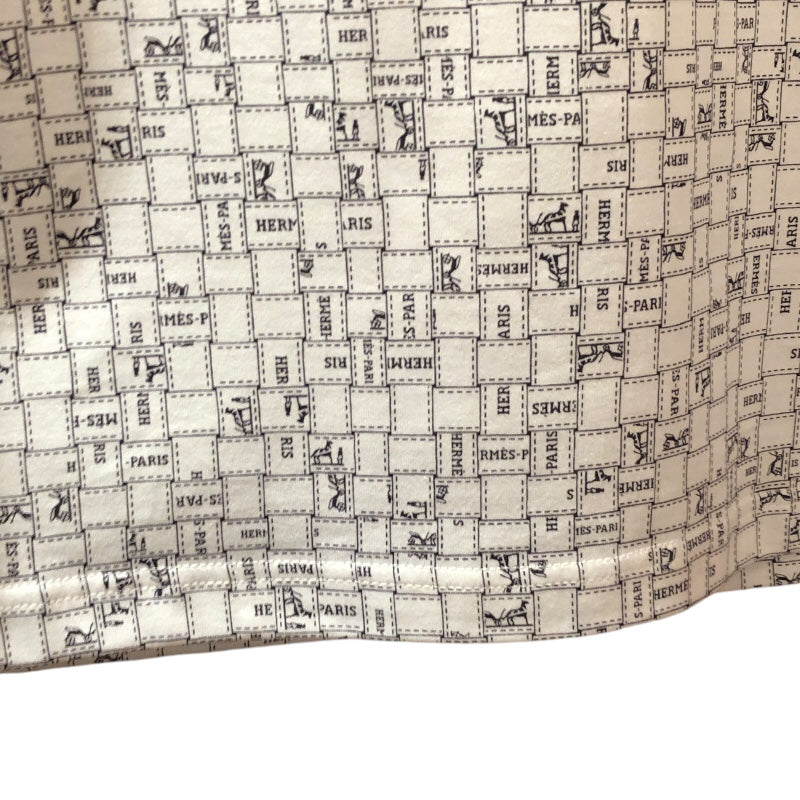 エルメス HERMES ボルデュックチェックマイクロTシャツ 5E4645DK ホワイト コットン レディース 半袖Ｔシャツ