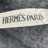エルメス HERMES カシミヤ/ウールマフラー ブラック/グレー カシミヤ/ウール ユニセックス マフラー
