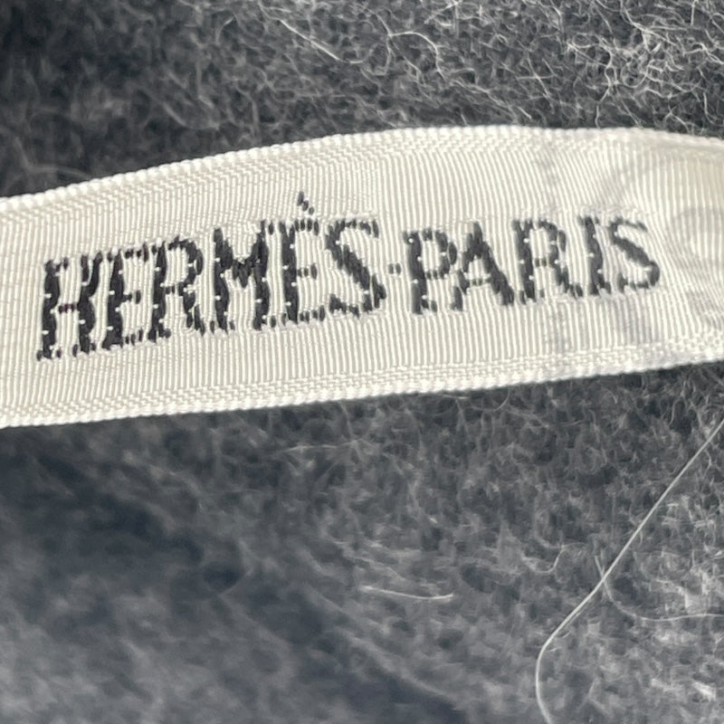 エルメス HERMES カシミヤ/ウールマフラー ブラック/グレー カシミヤ/ウール ユニセックス マフラー