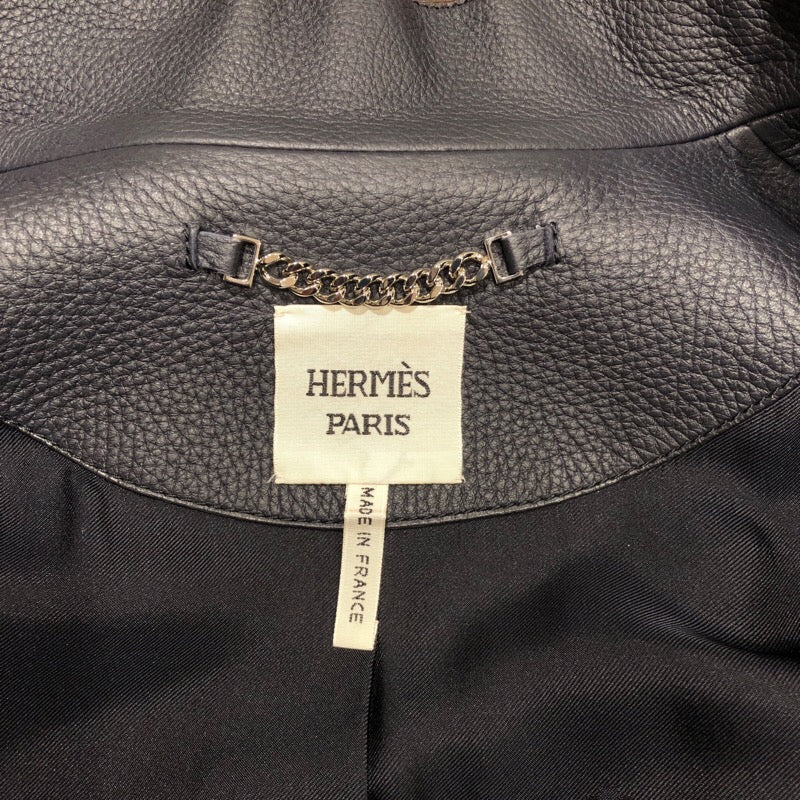 エルメス HERMES ディアスキンレザーハーフコート  レザー レディース その他アウター