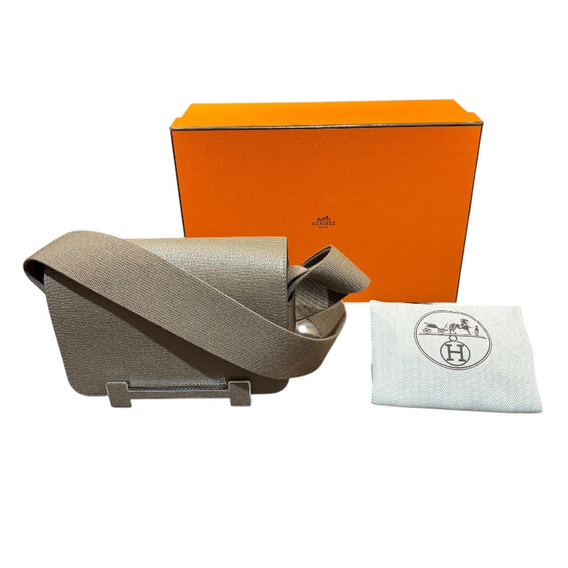 エルメス HERMES ゲタ W刻 エトゥープ/シルバー金具 シェーブル レディース ショルダーバッグ