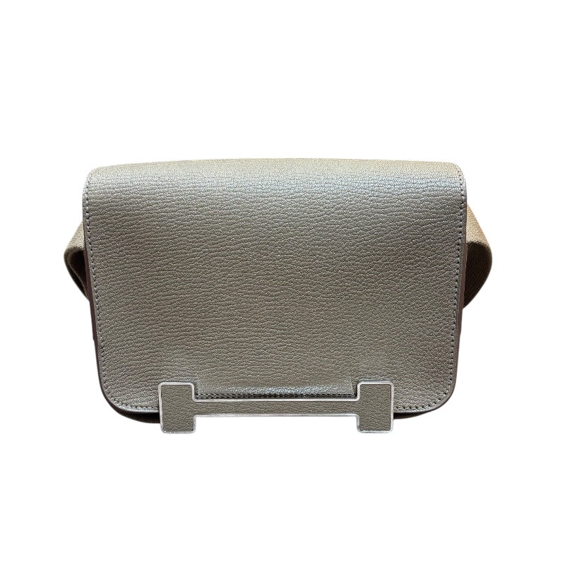 エルメス HERMES ゲタ W刻 エトゥープ/シルバー金具 シェーブル レディース ショルダーバッグ