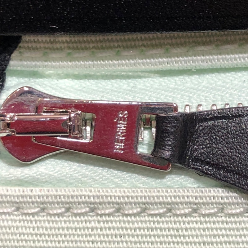 エルメス HERMES エールバッグジップPM W刻 ヴェールペーパーミント/ブラック トワル レディース ショルダーバッグ
