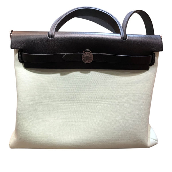 エルメス HERMES エールバッグジップPM W刻 ヴェールペーパーミント/ブラック トワル レディース ショルダーバッグ