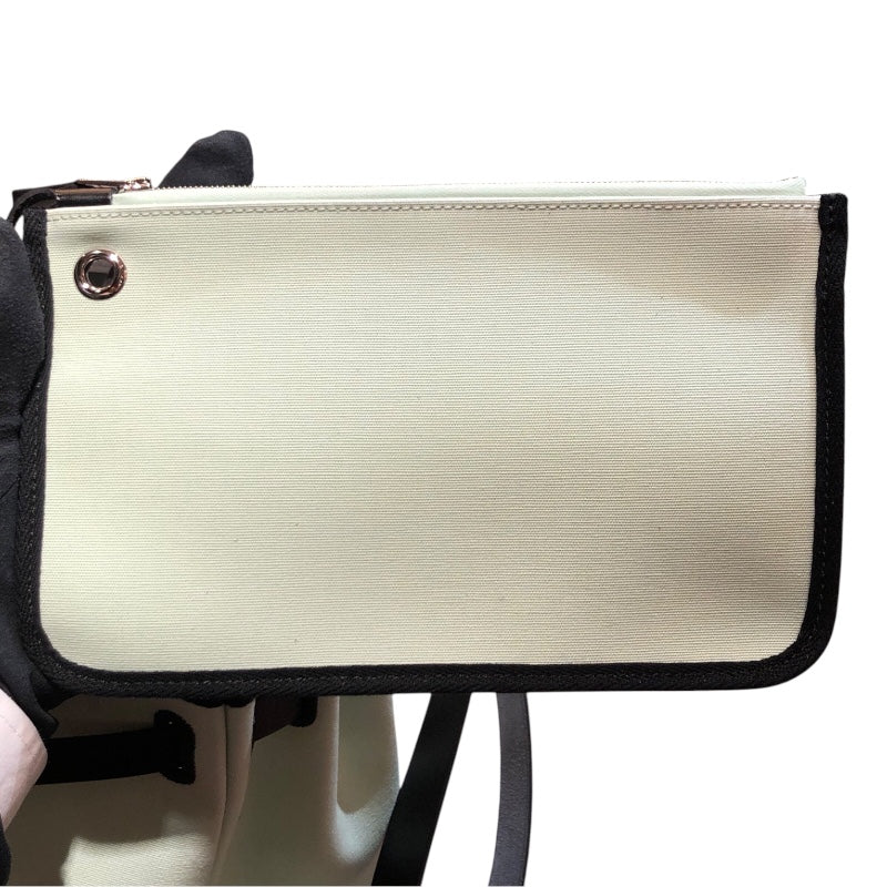 エルメス HERMES エールバッグジップPM W刻 ヴェールペーパーミント/ブラック トワル レディース ショルダーバッグ