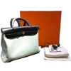 エルメス HERMES エールバッグジップPM W刻 ヴェールペーパーミント/ブラック トワル レディース ショルダーバッグ