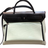 エルメス HERMES エールバッグジップPM W刻 ヴェールペーパーミント/ブラック トワル レディース ショルダーバッグ