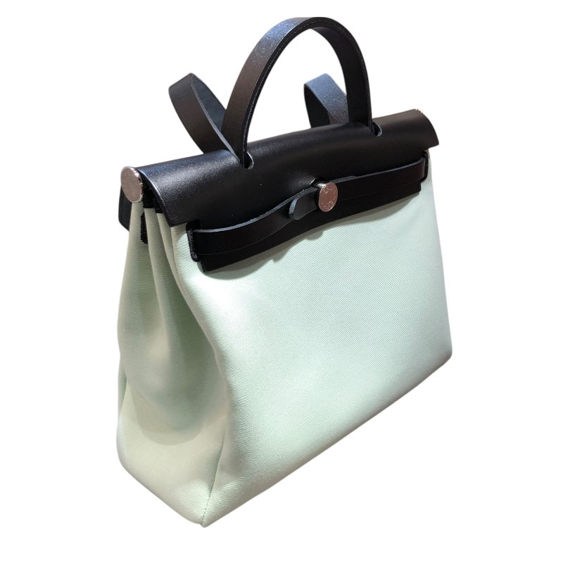 エルメス HERMES エールバッグジップPM W刻 ヴェールペーパーミント/ブラック トワル レディース ショルダーバッグ