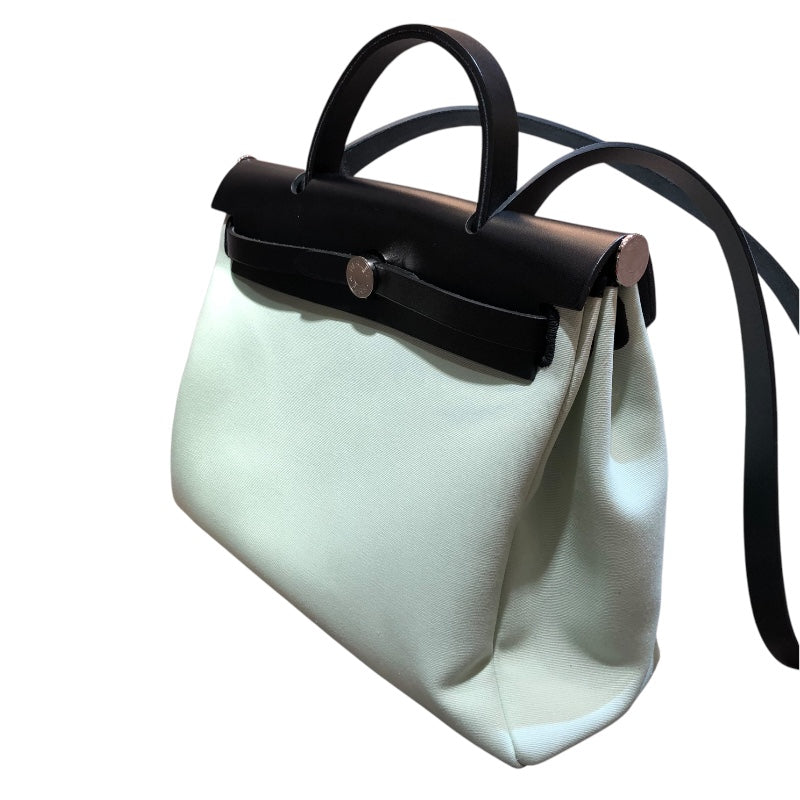 エルメス HERMES エールバッグジップPM W刻 ヴェールペーパーミント/ブラック トワル レディース ショルダーバッグ