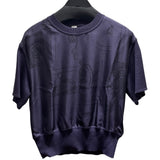 エルメス HERMES ツイルレーヌショートスリーブトップス ４H2825DL PURPLE ウール レディース 半袖Ｔシャツ