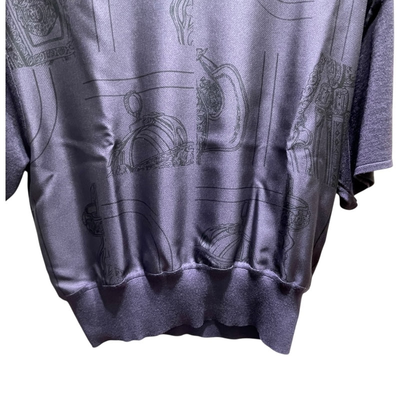 エルメス HERMES ツイルレーヌショートスリーブトップス ４H2825DL PURPLE ウール レディース 半袖Ｔシャツ