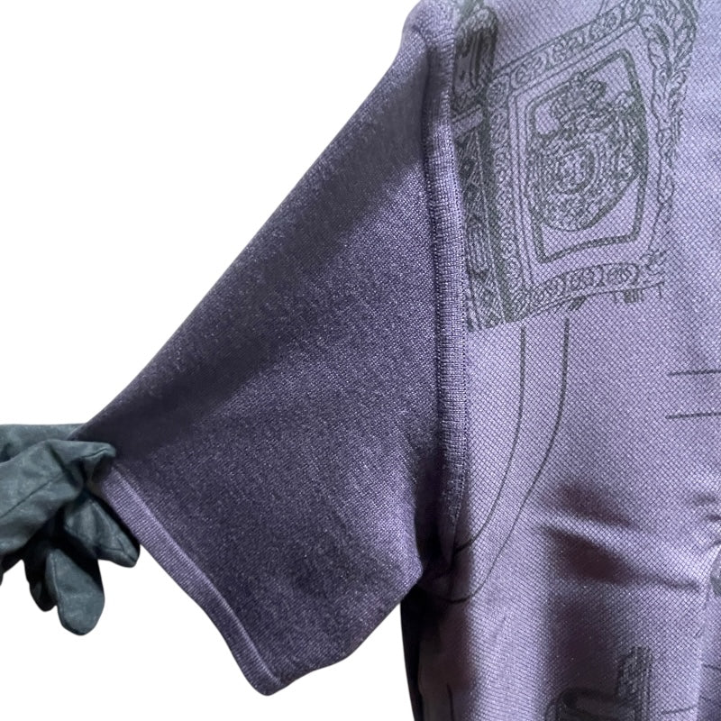 エルメス HERMES ツイルレーヌショートスリーブトップス ４H2825DL PURPLE ウール レディース 半袖Ｔシャツ