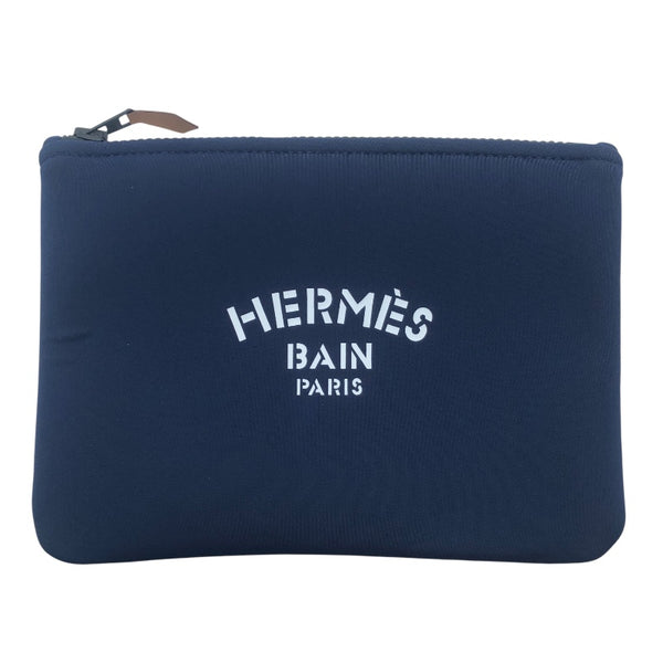 【期間限定！最安値挑戦】 エルメス HERMES ネオバンフラットポーチPM ネイビー SV金具 バッグ