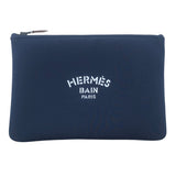 エルメス HERMES ネオバンフラットポーチMM ネイビー　SV金具 ポリアミド レディース ポーチ