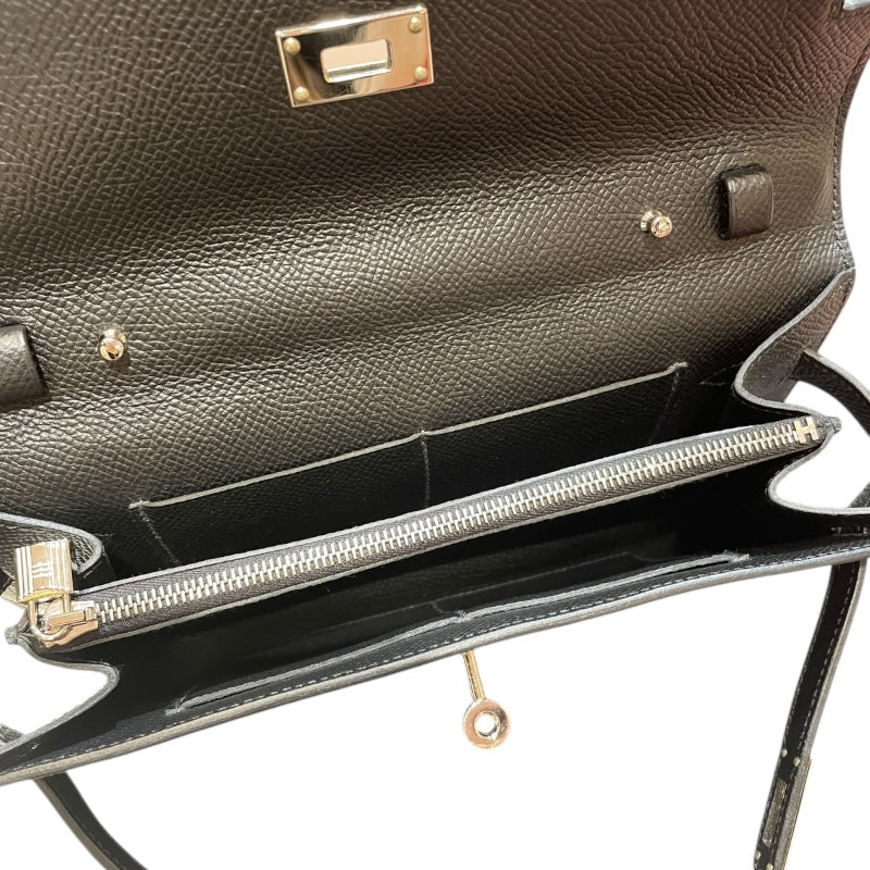 エルメス HERMES ケリートゥーゴー Y刻 ブラック　シルバー金具 エプソン レディース ハンドバッグ
