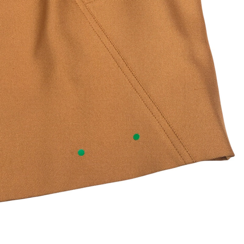 エルメス HERMES セリエボタンノーカラージャケット オレンジ シルク レディース ノーカラージャケット