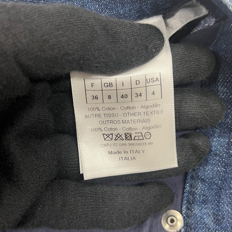 クリスチャン・ディオール Christian Dior 再構築ワイドデニムパンツ 36 ブルー コットン レディース デニムパンツ