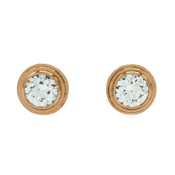 【12月スーパーSALE 15%OFF】 ダム―ル Cartier カルティエ 1Pダイヤピアス K18PG MM イエローゴールド台