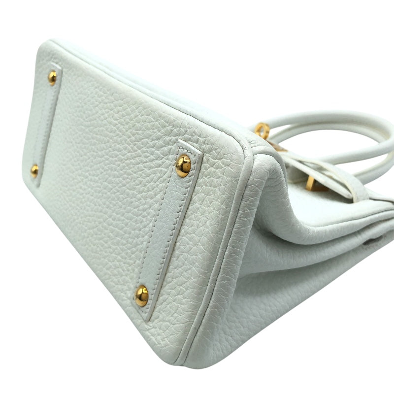 エルメス HERMES バーキン20 T刻 ホワイト/オレンジ　GD金具 トリヨン レディース ハンドバッグ