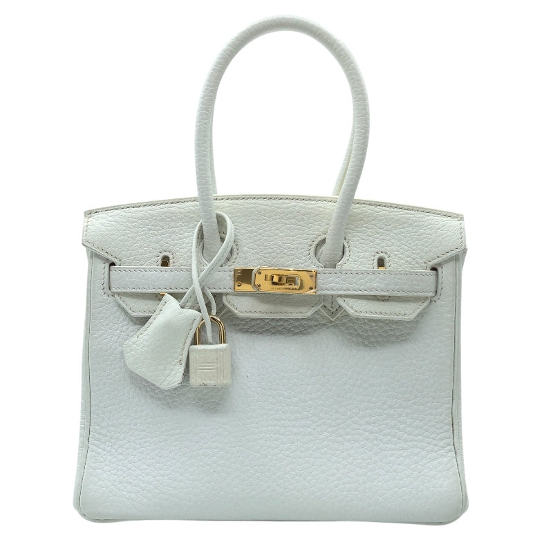 エルメス HERMES バーキン20 T刻 ホワイト/オレンジ　GD金具 トリヨン レディース ハンドバッグ