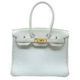 エルメス HERMES バーキン20 T刻 ホワイト/オレンジ　GD金具 トリヨン レディース ハンドバッグ