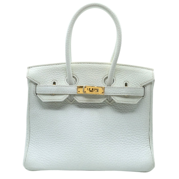 エルメス HERMES バーキン20 T刻 ホワイト/オレンジ　GD金具 トリヨン レディース ハンドバッグ