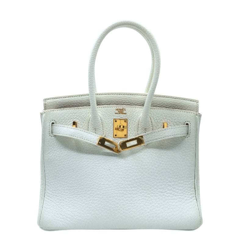 エルメス HERMES バーキン20 T刻 ホワイト/オレンジ　GD金具 トリヨン レディース ハンドバッグ