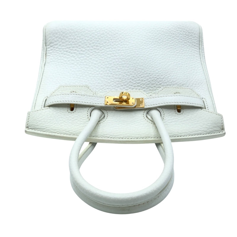 エルメス HERMES バーキン20 T刻 ホワイト/オレンジ　GD金具 トリヨン レディース ハンドバッグ