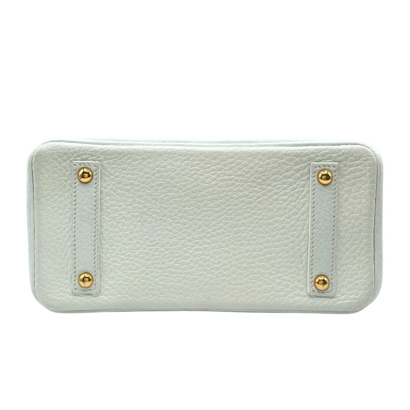 エルメス HERMES バーキン20 T刻 ホワイト/オレンジ　GD金具 トリヨン レディース ハンドバッグ