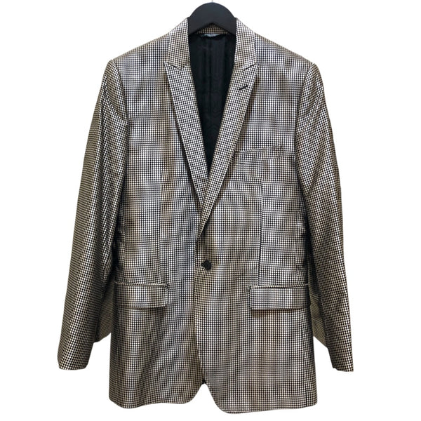 ドルチェ＆ガッバーナ Dolce & Gabbana MARTINI ドット柄テーラードジャケット G2742T シルバー シルク メンズ テーラードジャケット