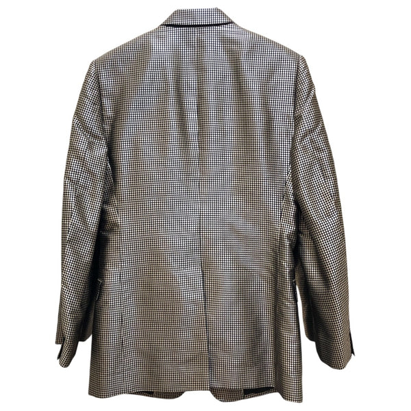 ドルチェ＆ガッバーナ Dolce & Gabbana MARTINI ドット柄テーラードジャケット G2742T シルバー シルク メンズ テーラードジャケット